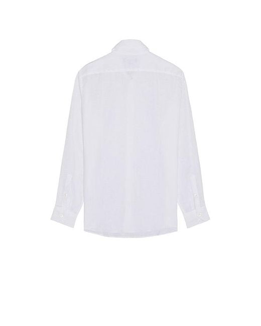 Frescobol Carioca White Antonio Linen Shirt for men