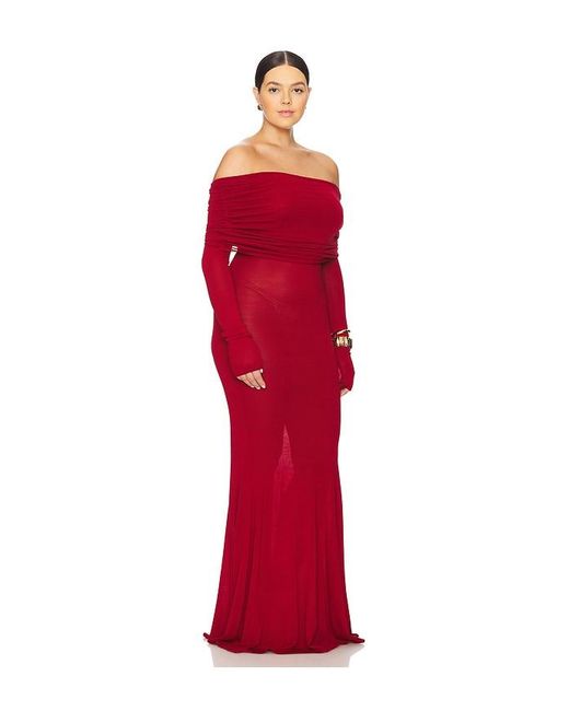 LPA Red Marren Maxi Knit Dress