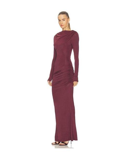 Paris Georgia Purple Draped Jersey Dress