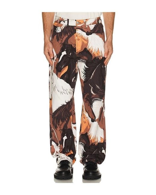 Obey Black Classic Baggy Printed Denim Pants for men