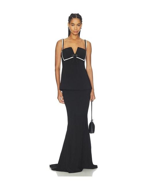 Nadine Merabi Black Anais Bow Top