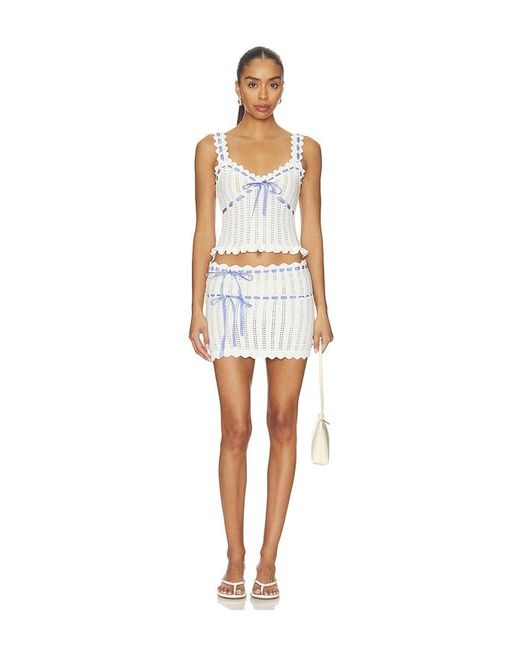MAJORELLE White Ammelie Pointelle Tank