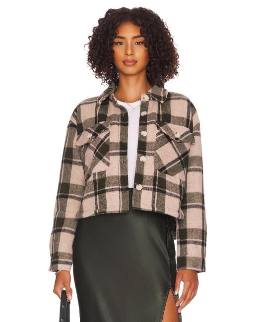 Blank NYC Synthetic Plaid Cropped Jacket in Natural | Lyst