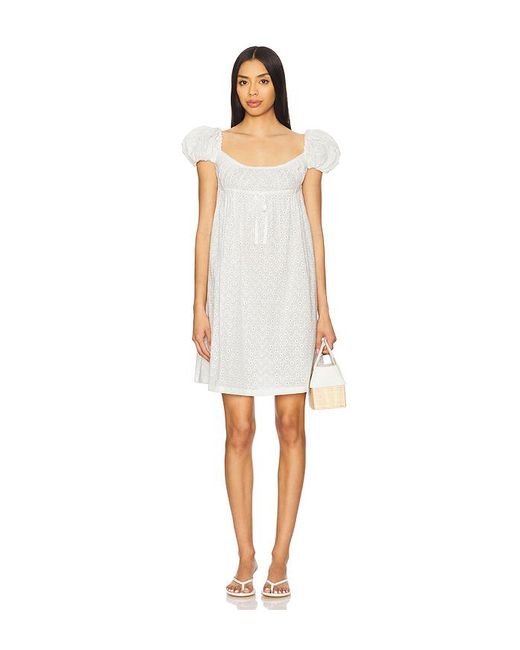 YUHAN WANG White Puff Sleeve Embroidered Dress