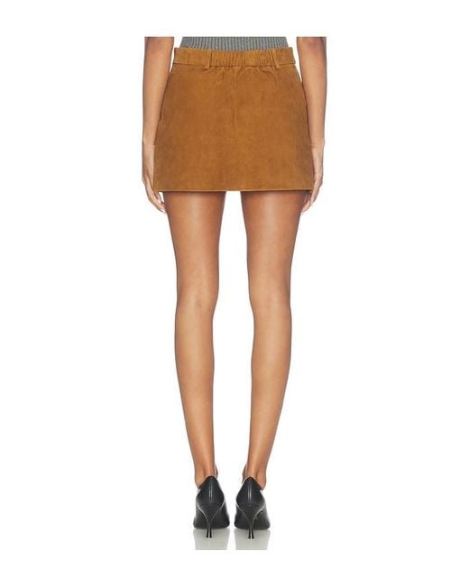 AEXAE Multicolor Lamb Leather Suede Mini Skirt
