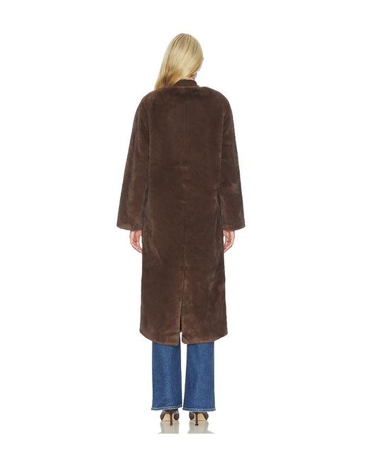 Line & Dot Brown Axel Faux Fur Coat