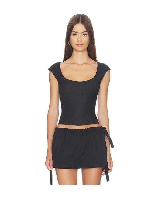 GUIZIO Black Leila Top