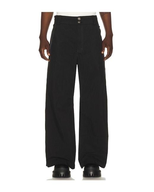 MADFRENZY Black Baggy Pants for men
