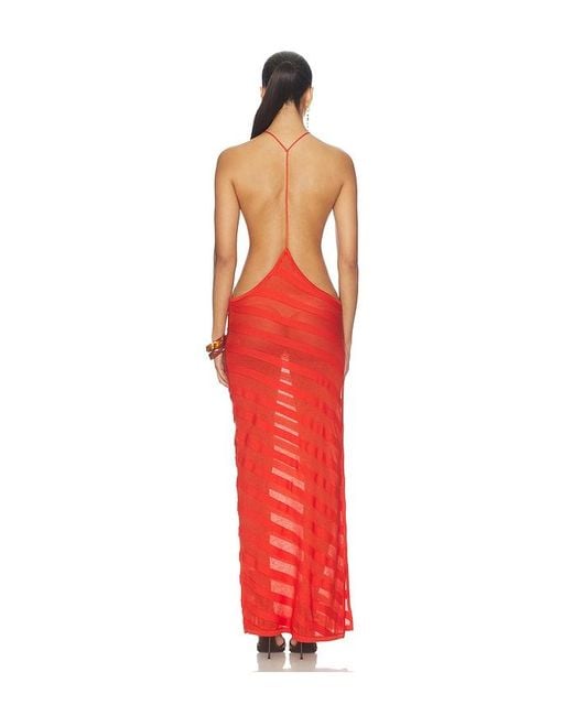 Jaded London Red Knit Maxi Dress