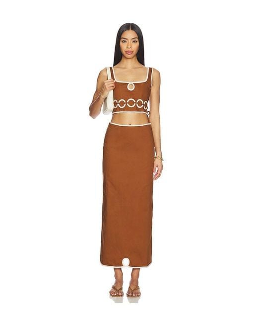 SAUDADE Brown Zuma Skirt Set