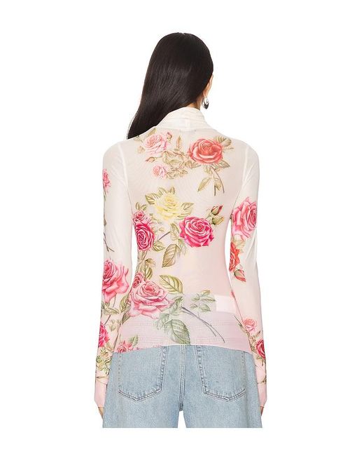 AFRM Blue Zadie Mesh Top