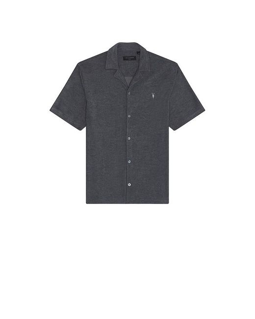 AllSaints Black Felix Button Down Shirt for men