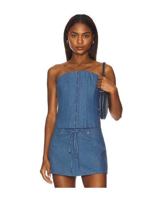 Lovers + Friends Blue Bridgit Top