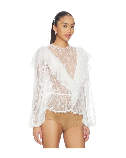 Ronny Kobo White Talia Blouse