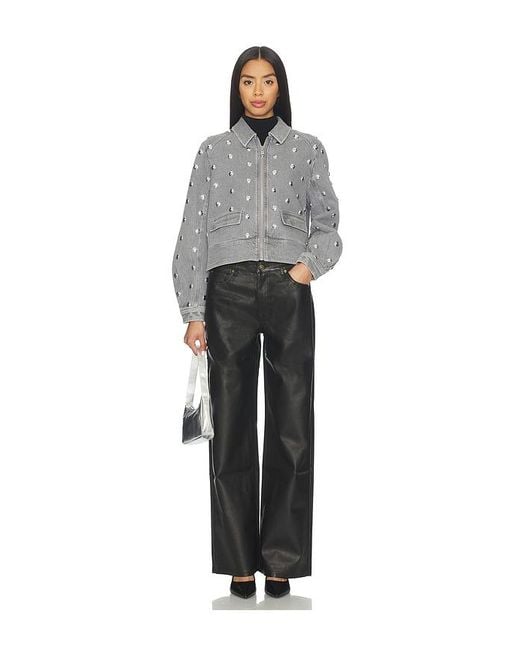 Cinq À Sept Gray Studded Denim Harriet Jacket