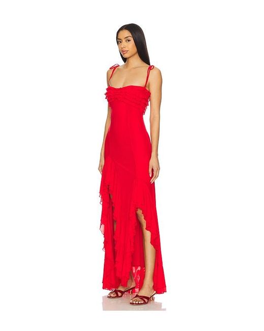 MAJORELLE Red Charrisse Gown
