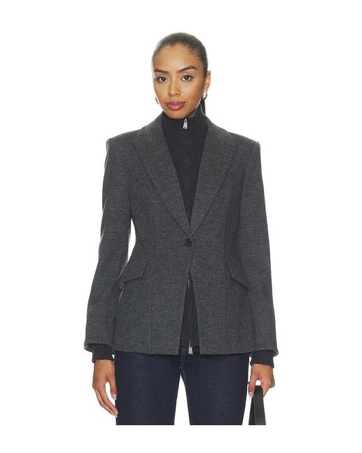 Jonathan Simkhai Black Auden Knit Combo Blazer