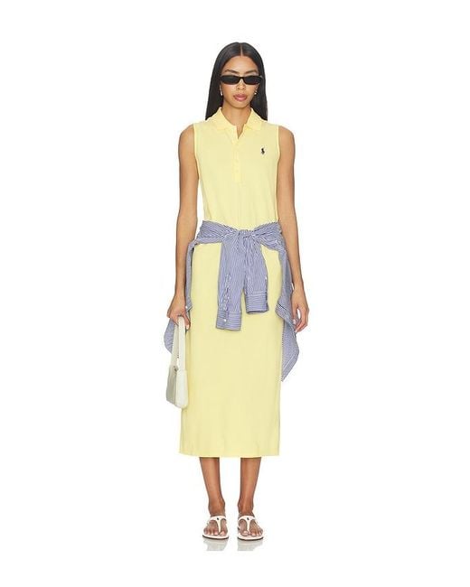 Polo Ralph Lauren Metallic Mesh Knit Collared Polo Dress