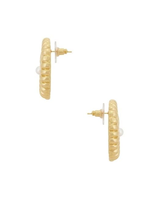 Self-Portrait Metallic Pearl Shell Earrings