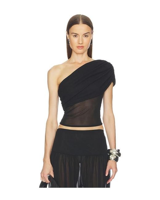 Camila Coelho Black Emmaline Top