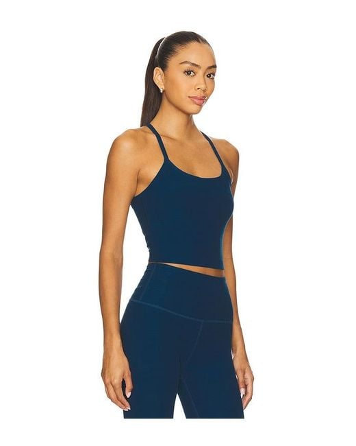 Beyond Yoga Blue Spacedye Slim Racerback Cropped Tank Top