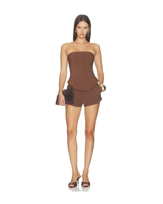 ALL THE WAYS Brown Harlem Strapless Top