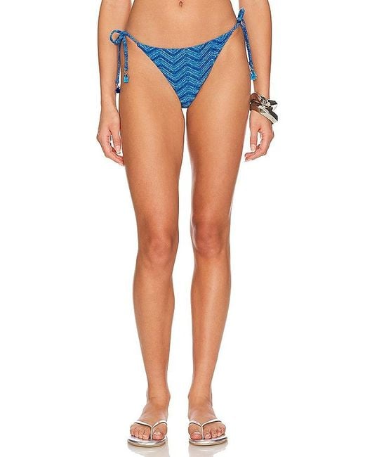 MILLY Blue Jacquard Bikini Bottom