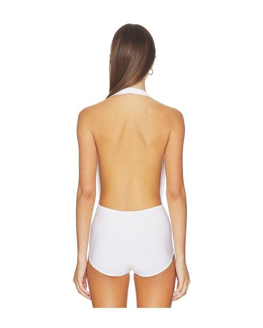 Norma Kamali White Halter Bodysuit