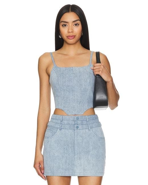 NonChalant Label Blue Bea Crop Top
