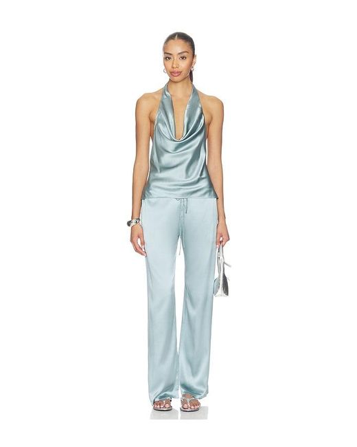 EB DENIM Blue Cassia Halter Tank Top