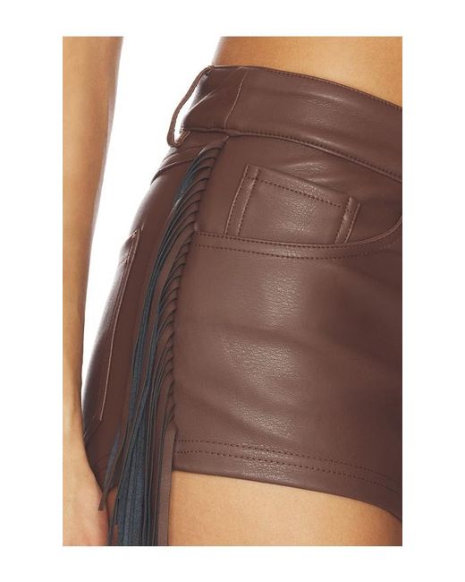 superdown Brown Karina Fringe Short
