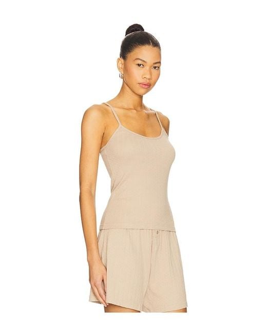 DONNI. Natural Pointelle Cami Tank Top