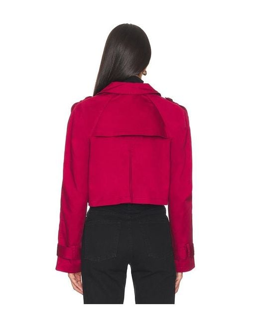 MORE TO COME Red Marja Cropped Trench