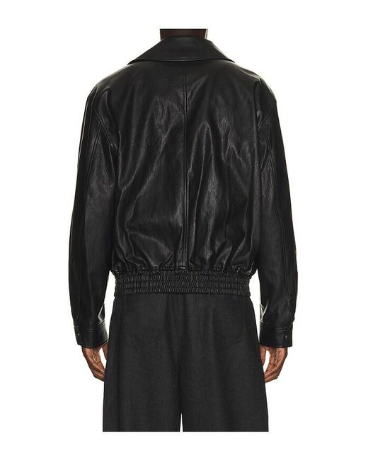 LE17SEPTEMBRE Black Faux Leather Zip Blouson for men