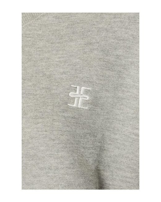 ÉTERNE White Cropped V-Neck Sweatshirt