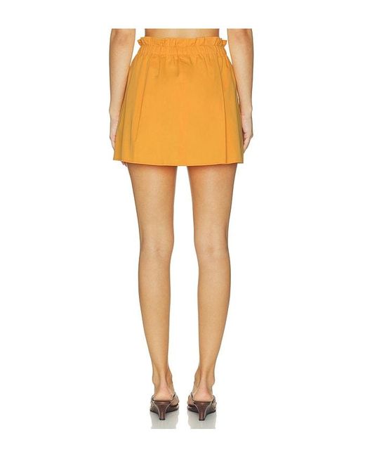 Vince Orange Mid Rise Cotton Pull On Skort