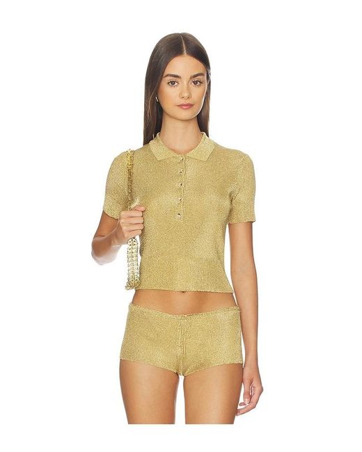 GUIZIO Metallic Mateo Polo Top