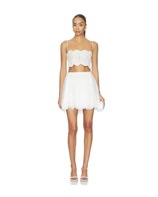 V. Chapman White Sable Mini Skirt