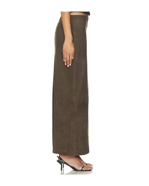 St. Agni Brown Suede Column Skirt