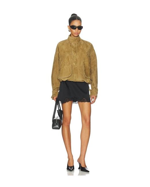 The Attico Natural Suede Bomber Jacket