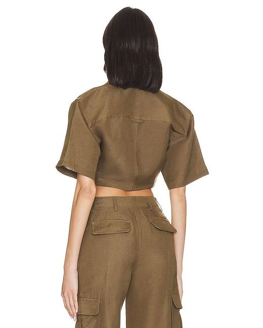 L'academie Brown 'Academie The Chrisa Crop Blouse