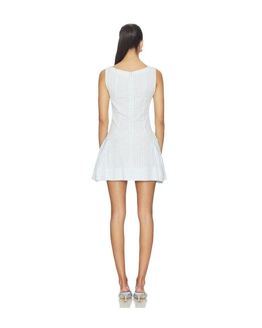 For Love & Lemons White Scotch Bonnet Gingham Mini Dress