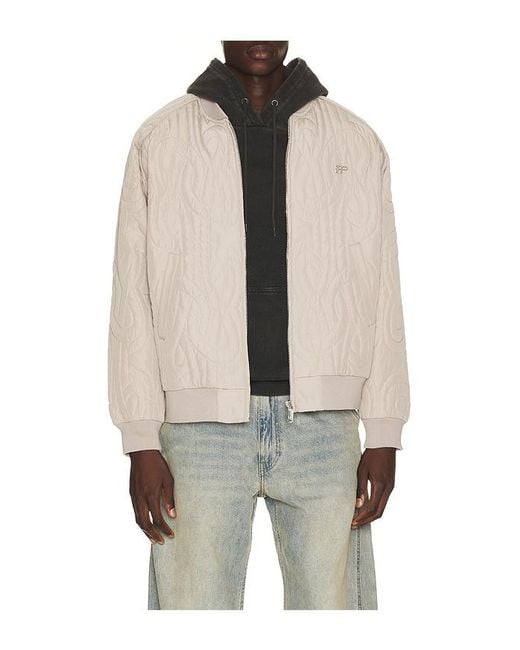 Filling Pieces Blue Quilted Bomber Jacket for men