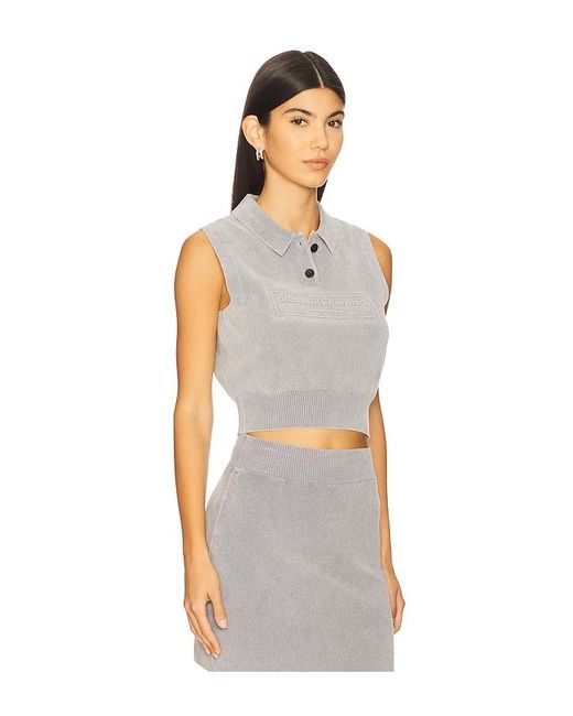 Polo Collar Vest With Embossed Logo En Color Gris Talla (También En M, S, Xs) Alexander Wang de color White