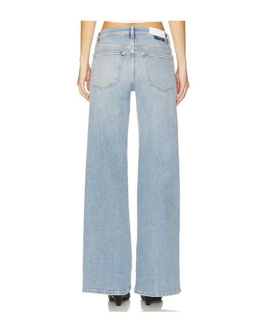 Re/done Blue Mid Rise Wide Leg Jeans