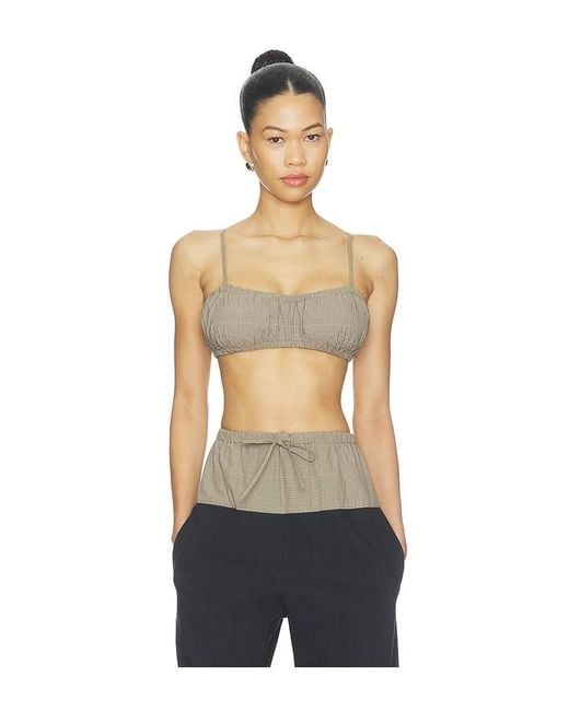 Matthew Bruch Gray Bubble Bandeau Crop Top