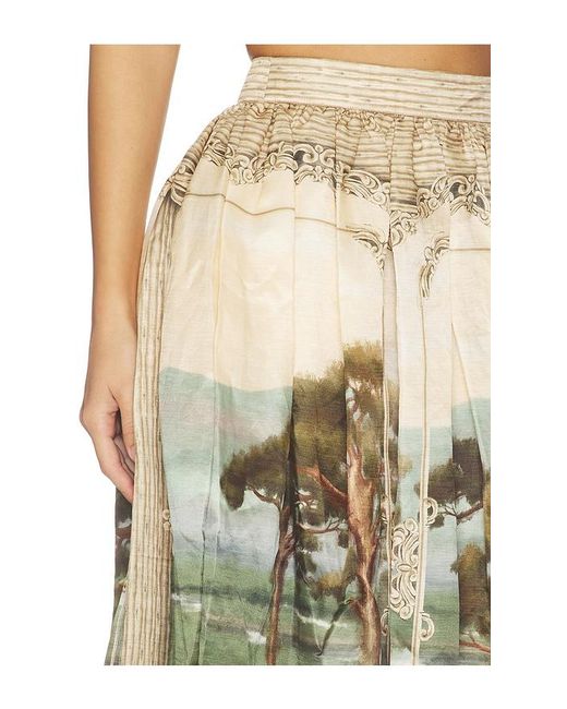 Agua Bendita Natural Tangelo Paraiso Midi Skirt