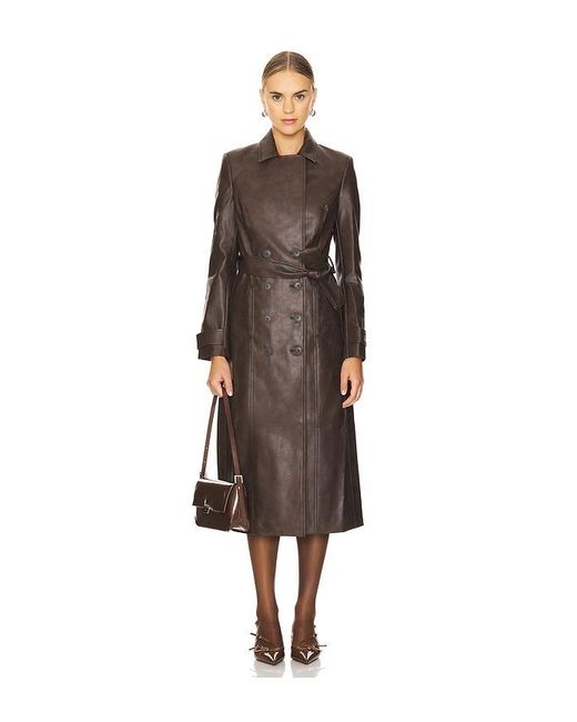 Abrigo En Color Chocolate Talla En Bardot de color Brown