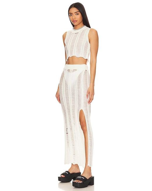 superdown White Tayla Maxi Skirt Set