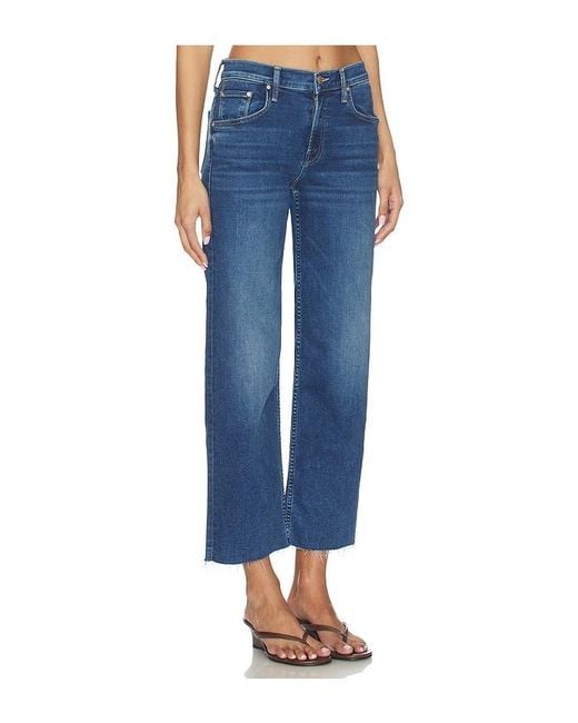 Mother Blue The Newbie Ankle Fray Jeans